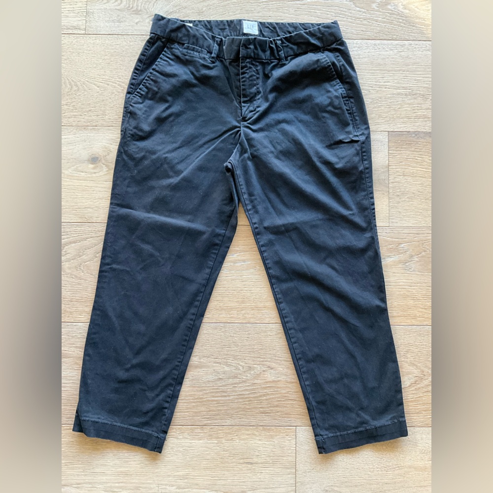 GAP Women's Black Casual Slim City Crop Chino Pants